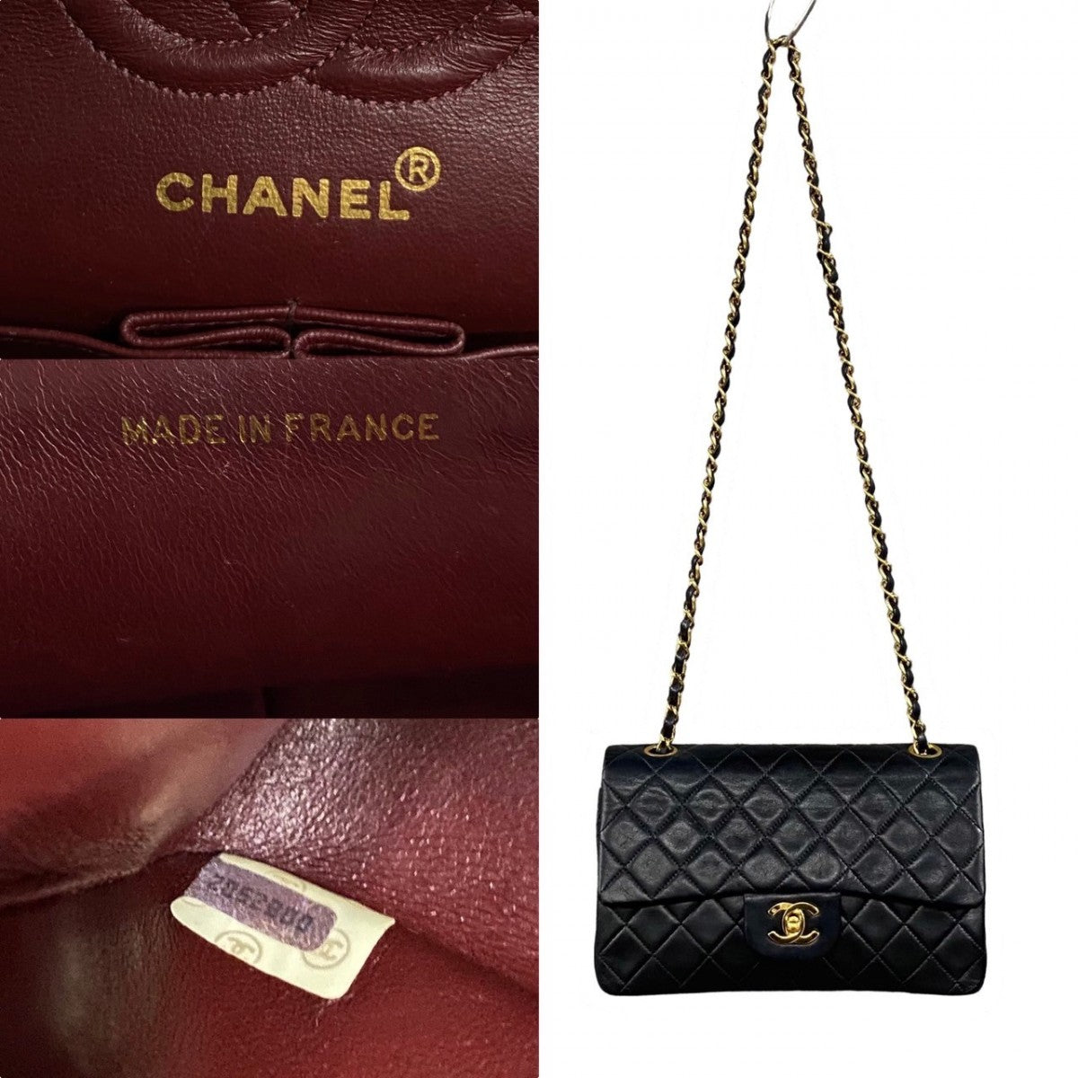 CHANEL Shoulder Bag lambskin black Double flap Matrasse Women