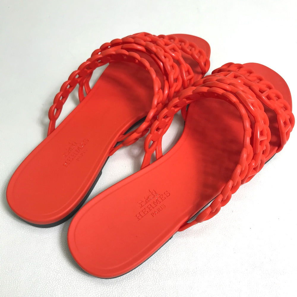 HERMES Sandals rubber Orange flat Shenu Dunkle Women 36