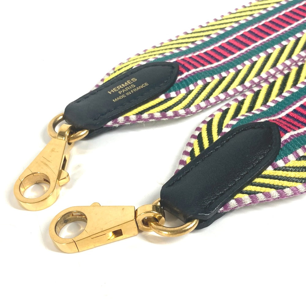 HERMES Shoulder strap Canvas / leather multicolor Sangle Kaval Women
