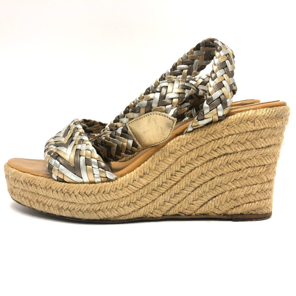 HERMES Sandals leather multicolor Mesh wedge sandals 38