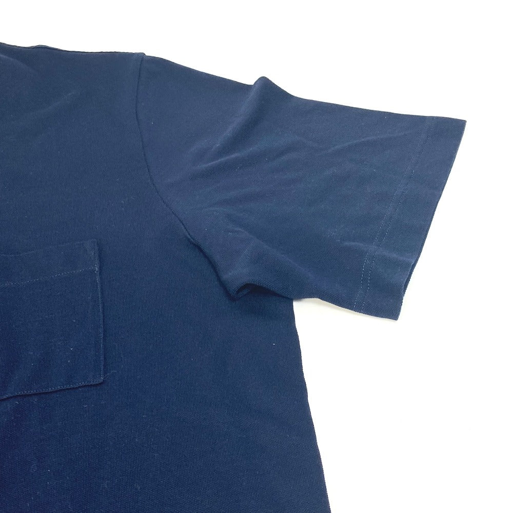 HERMES Short sleeve T-shirt cotton Navy Tops Apparel H embroidery mens XXL