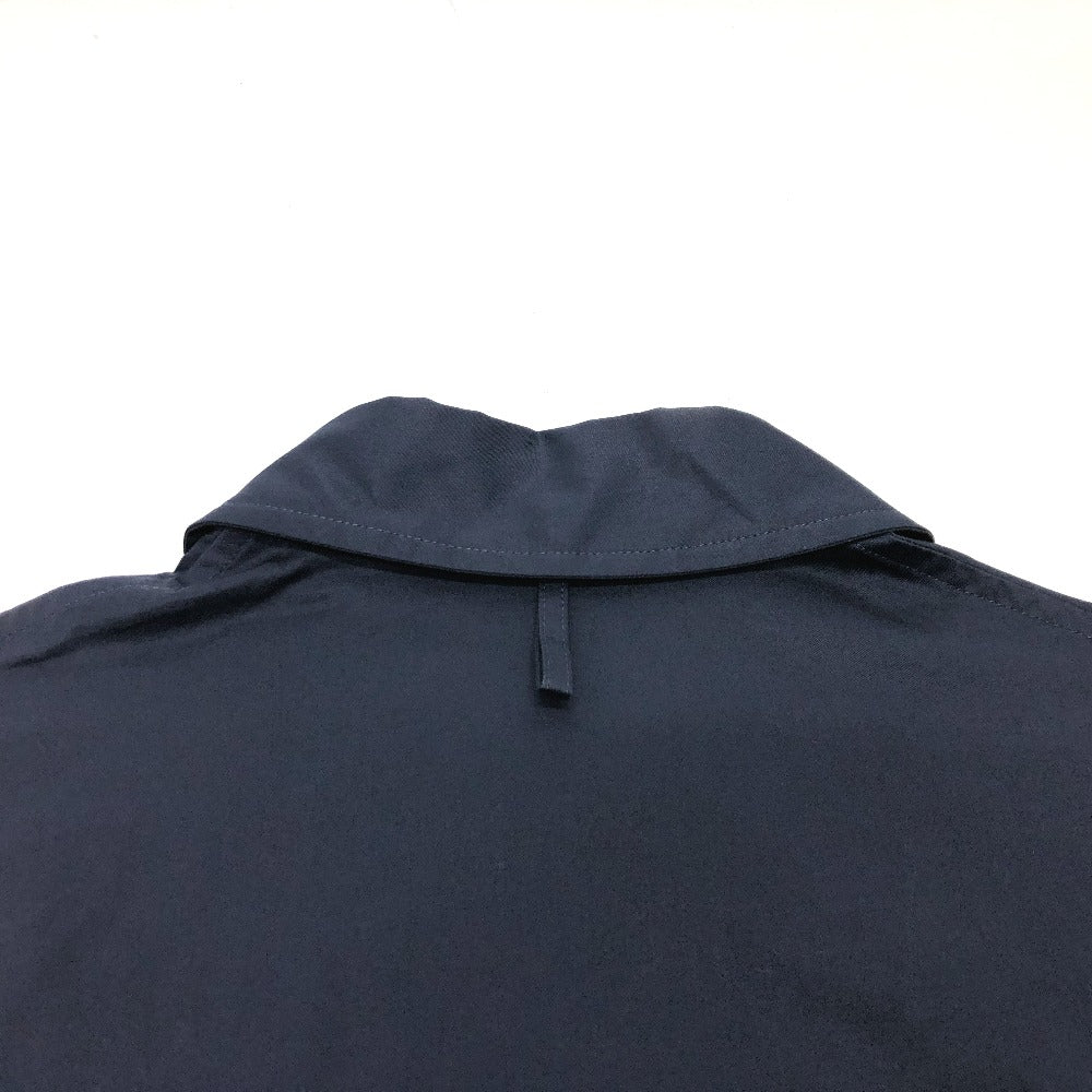 HERMES Long sleeve shirt cotton Navy 23 Stainless Steel Serie Button Zip up Women 34