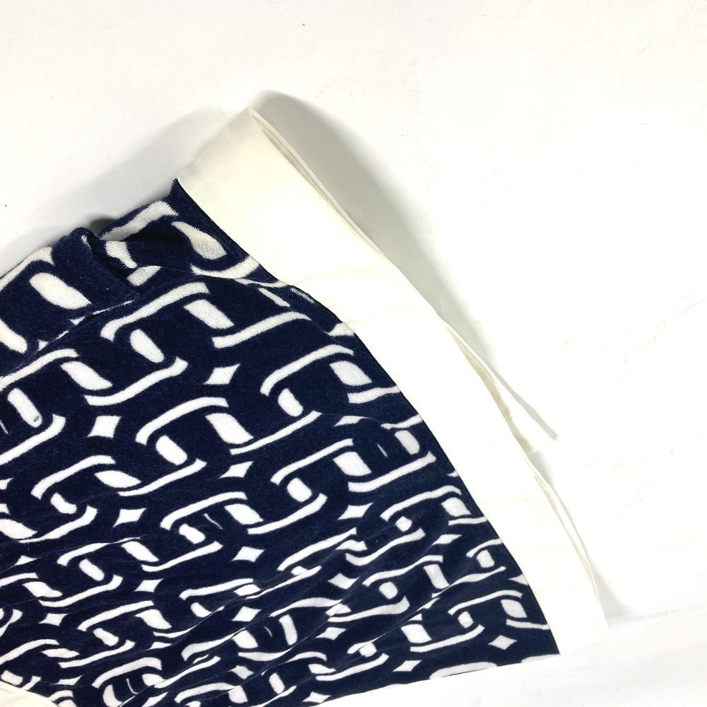 HERMES skirt cotton Navy logo Women 36
