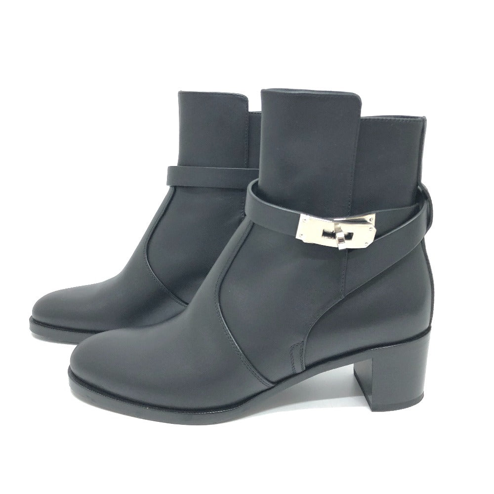 HERMES boots leather black frenchie Neo Kelly 36