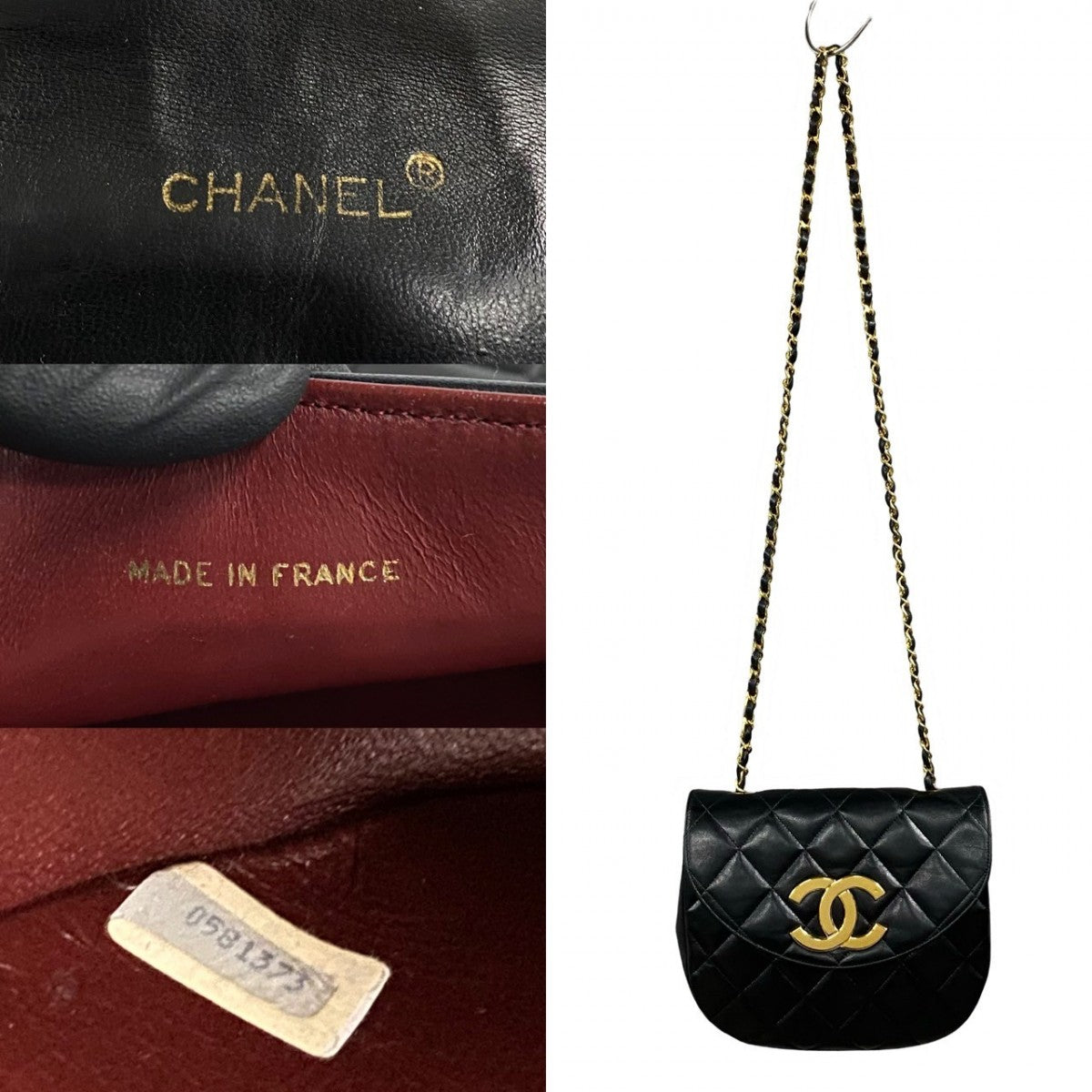 CHANEL Shoulder Bag lambskin black COCO Mark Matrasse Women