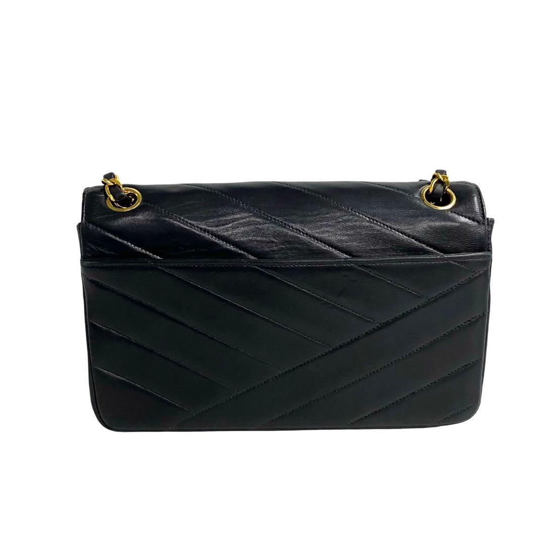 CHANEL Shoulder Bag leather black