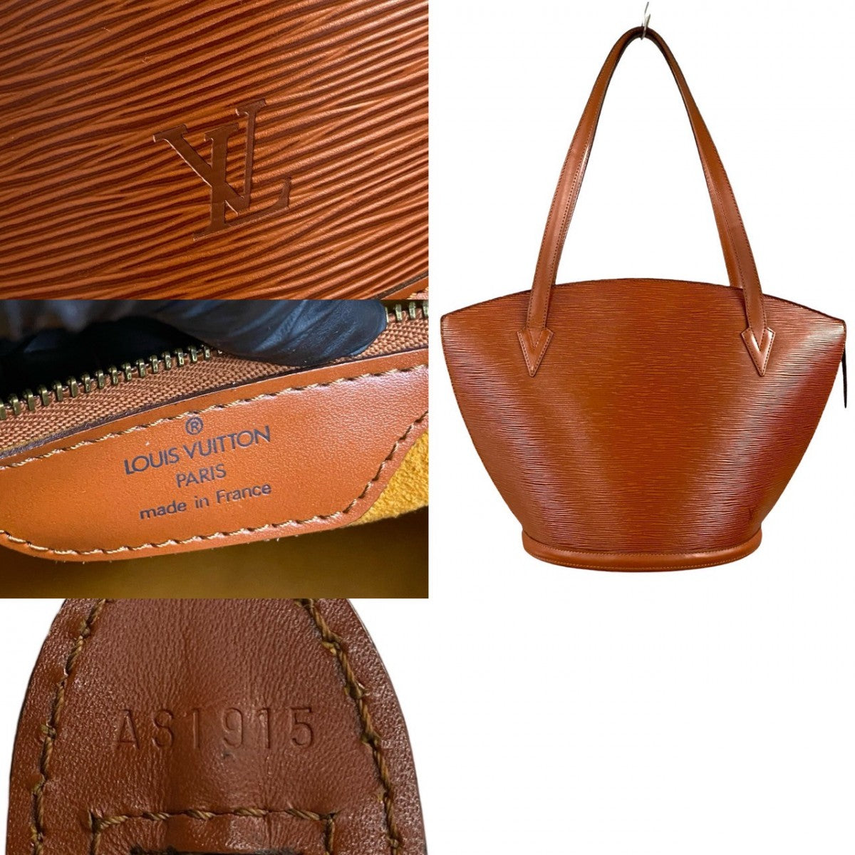 LOUIS VUITTON Tote Bag M52263 Epi Leather Brown Epi Sunjack shopping Women