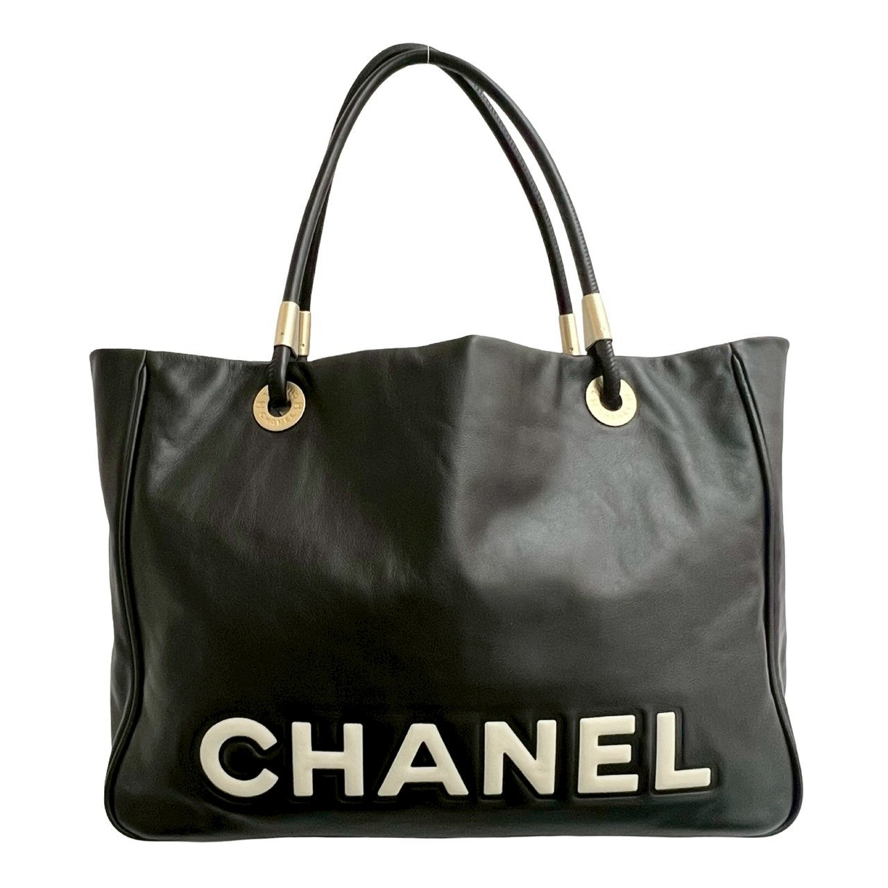CHANEL Tote Bag leather black