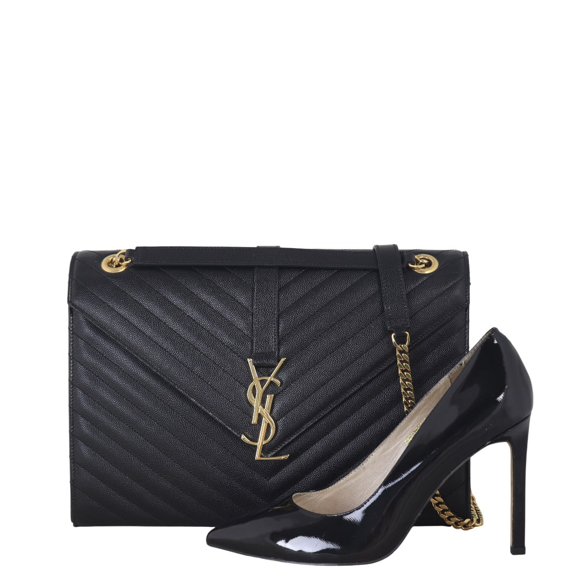 Saint Laurent Matelasse Envelope Large Bag