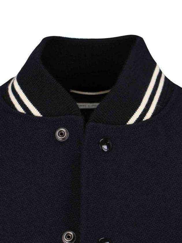 Luxury Saint Laurent Trending 2025 Teddy Bomber Jacket in Wool Black White
