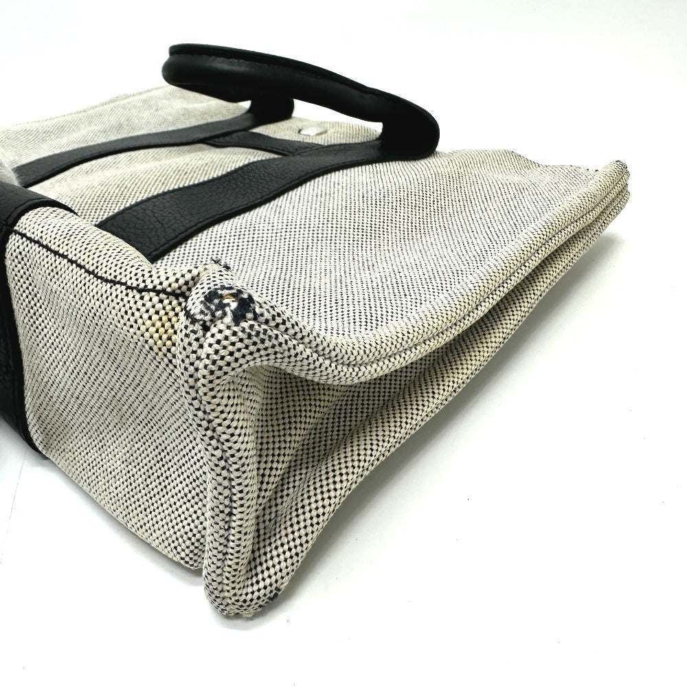 HERMES Tote Bag Toile H, Leather gray Sac Arne PM