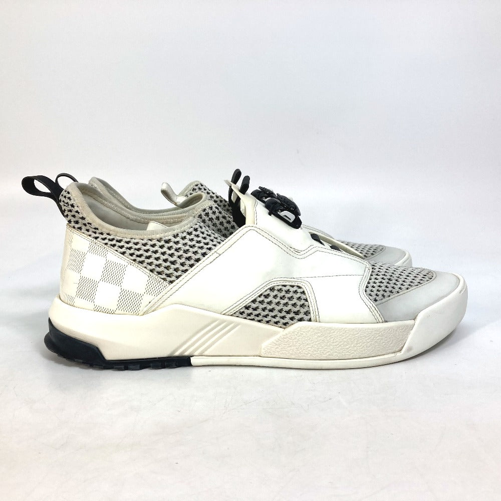 LOUIS VUITTON sneakers Leather, Knit white fuel power sneakers mens 8.5