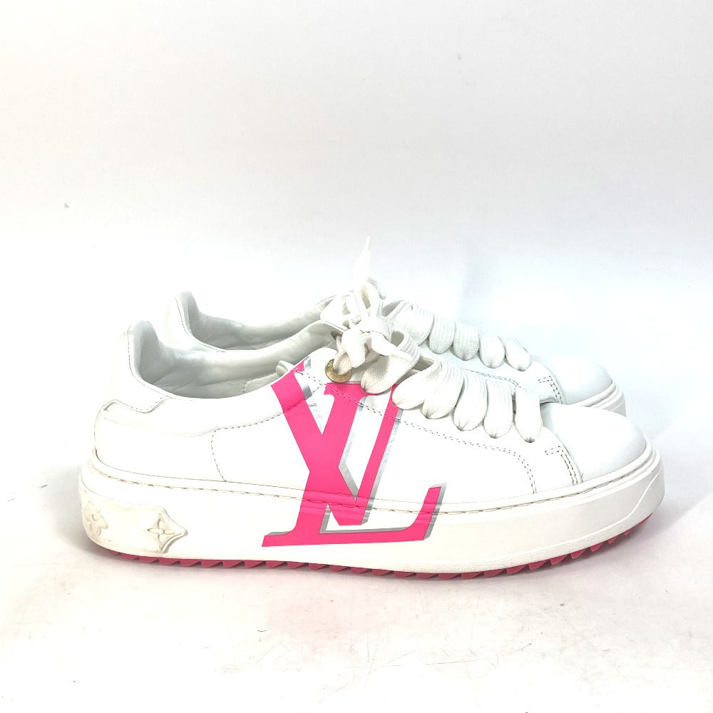 LOUIS VUITTON sneakers leather white Timeout line Women 38