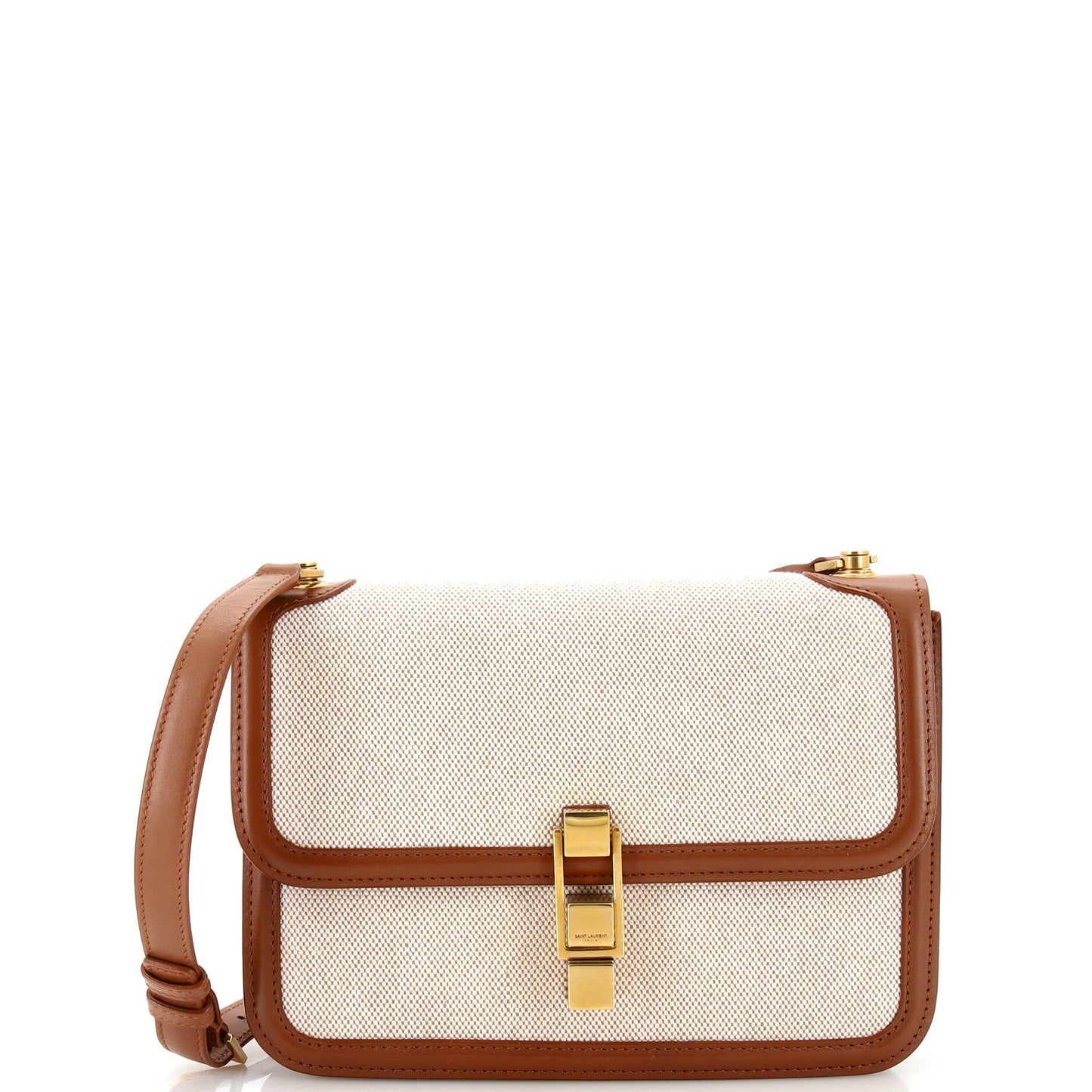 Luxury Saint Laurent Trending 2025 Carre Satchel Canvas with Leather Medium