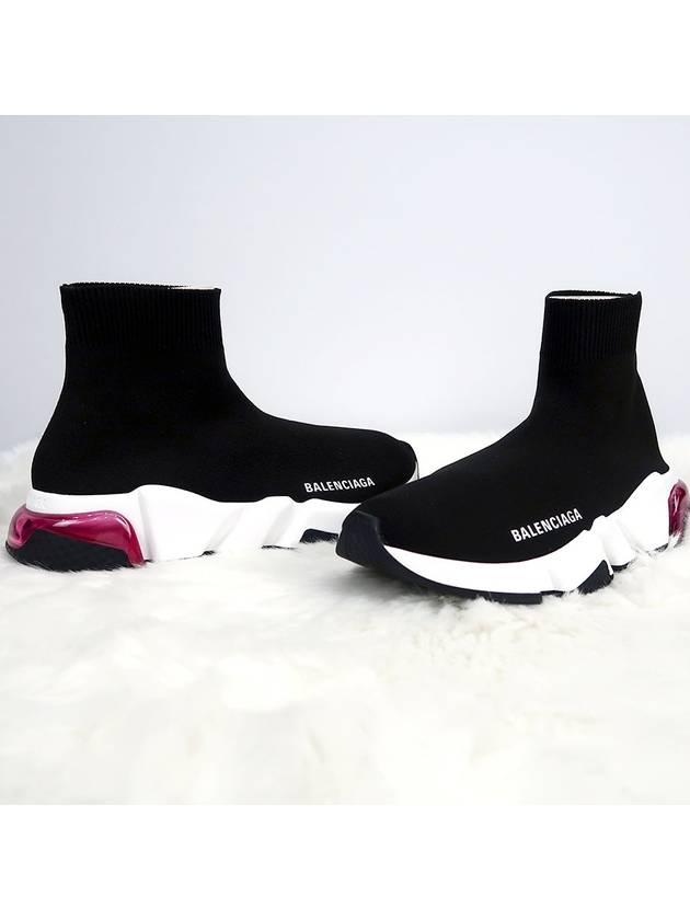 Luxury Balenciaga Trending 2025 Speed Clear Sole High Top Sneakers Pink Black