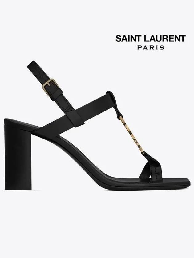 Luxury Saint Laurent Trending 2025 Cassandra Sandal Heels Black