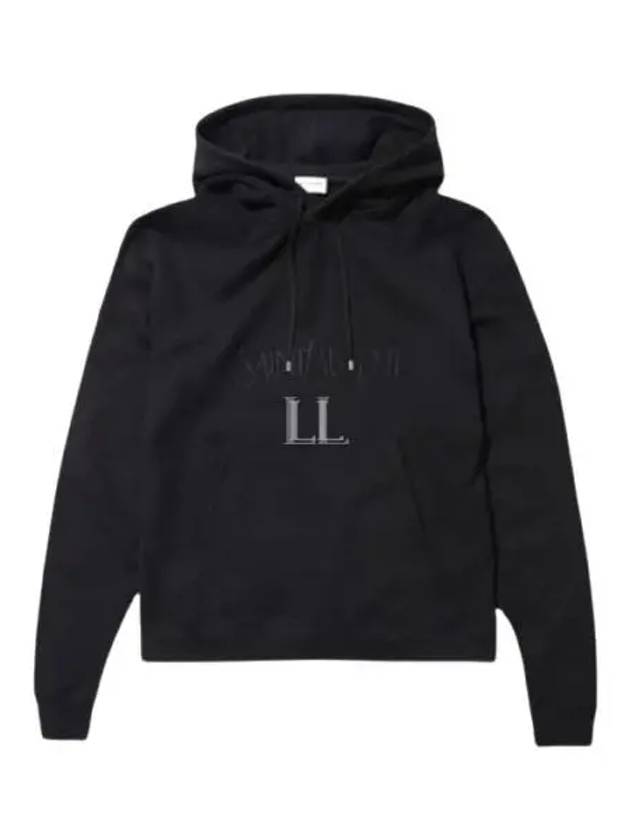 Luxury Saint Laurent Trending 2025 Front Logo Cotton Hoodie Black
