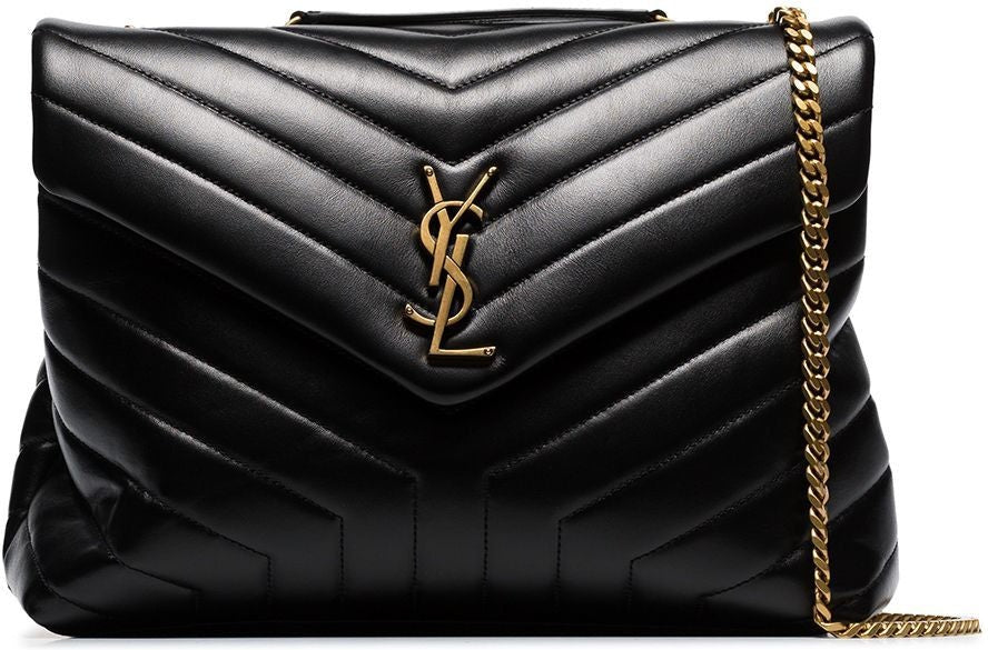 Luxury Saint Laurent Trending 2025 Women's Loulou Logo Plaque Shoulder Bag in Nero/Nero | 574946DV7271000
