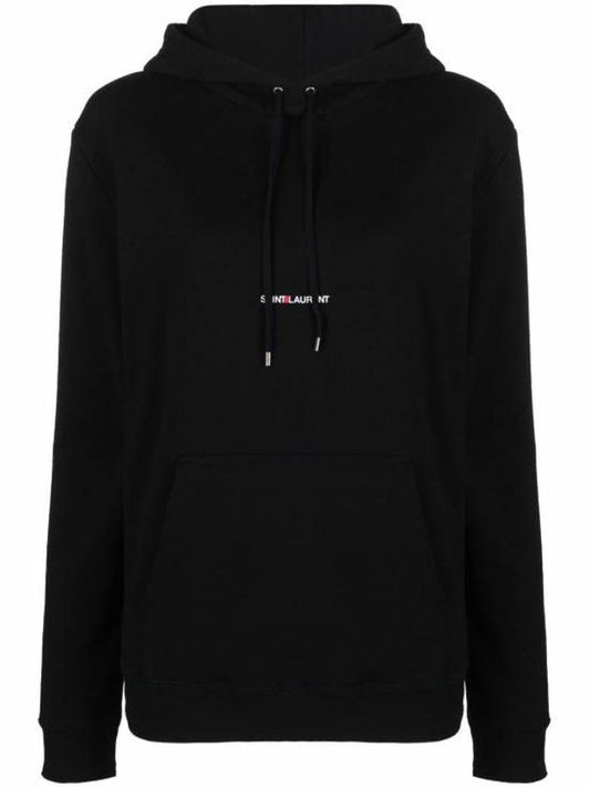 Luxury Saint Laurent Trending 2025 Signature Logo Hooded Top Black
