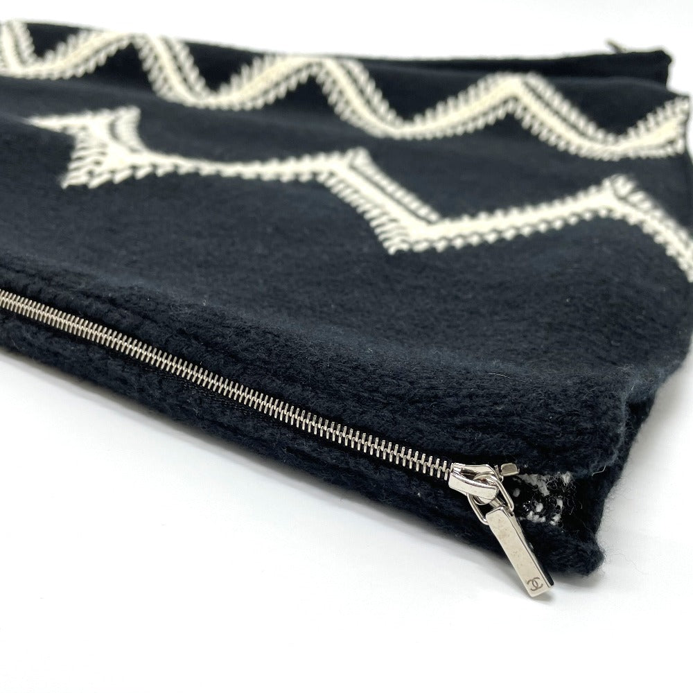 CHANEL skirt P55435K07229 Wool / cashmere black 16K Side double zip Women 34