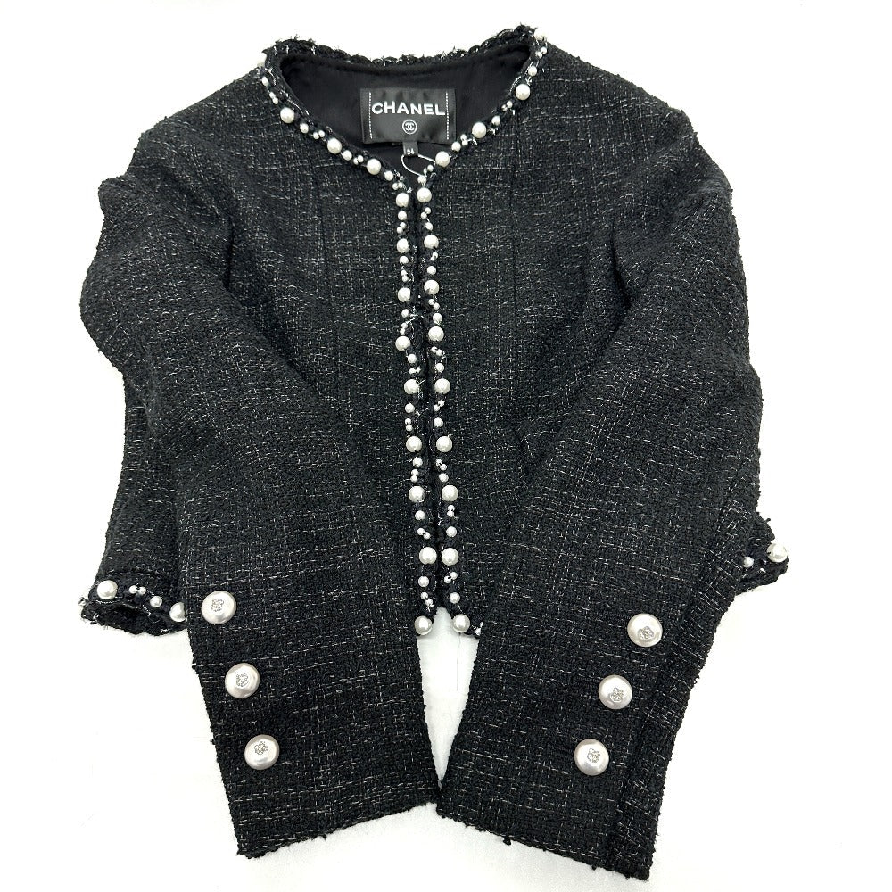 CHANEL Jacket P78982 tweed black Spring/Summer 2025 Pre-Collection Tweed & Pearls Women 34