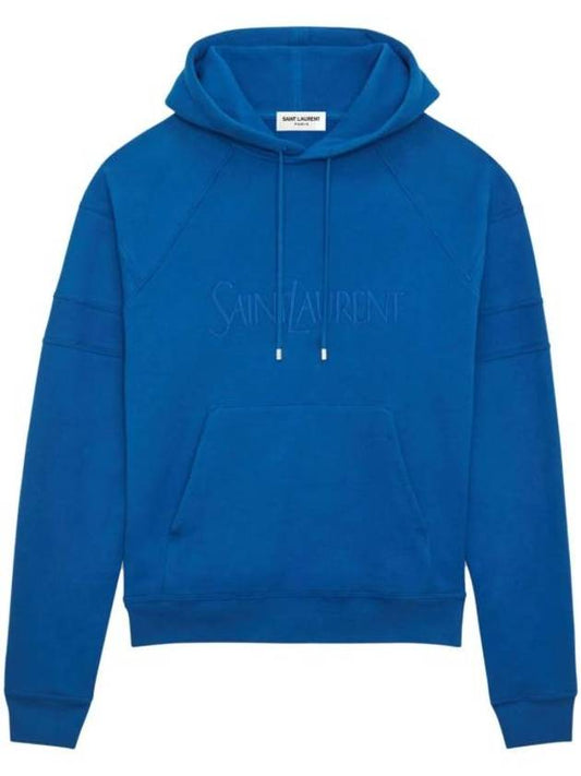 Luxury Saint Laurent Trending 2025 Embroidered Logo Hoodie Blue