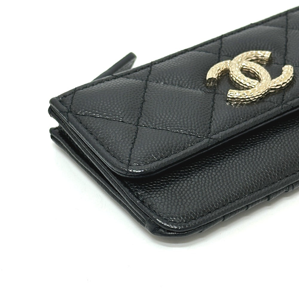 CHANEL Coin case AP4257 Caviar skin black Matrasse COCO Mark Fragment Case