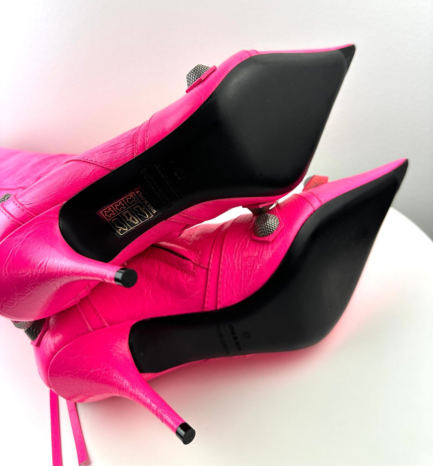 Balenciaga Cagole 90mm Boot in Fluo Pink