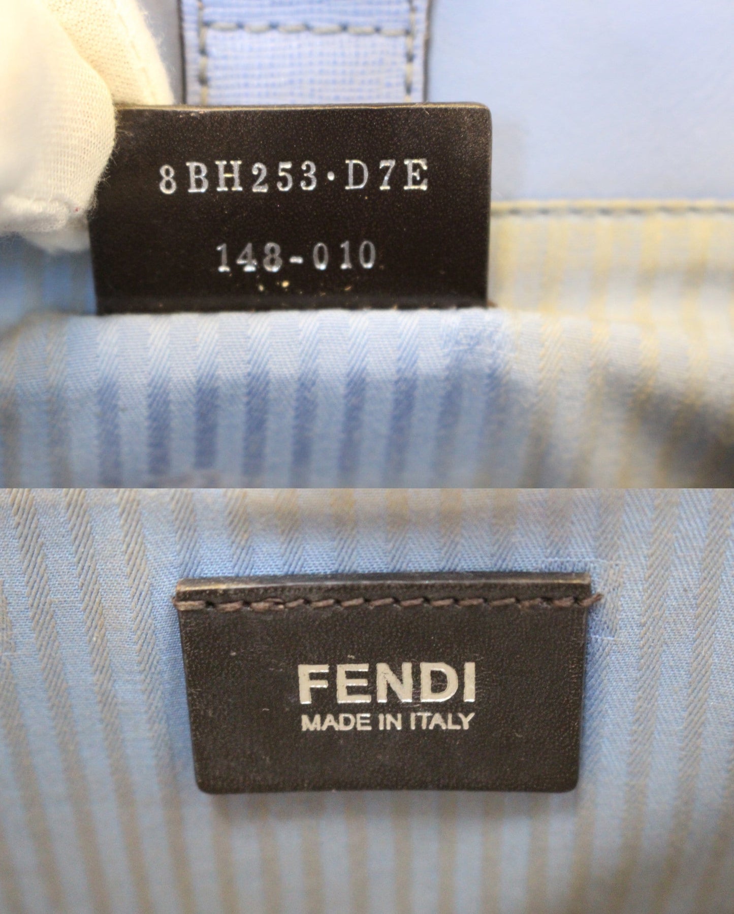 FENDI Blue Leather Roma Petite 2 Jours Shoulder Handbag