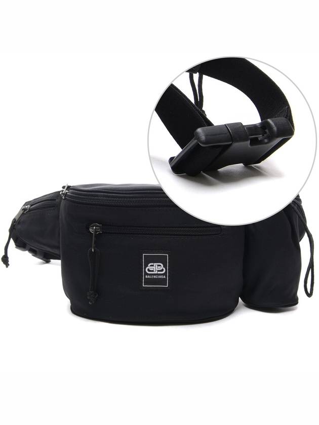 Luxury Balenciaga Trending 2025 Logo Patch Bottle Holder Belt Bag Black