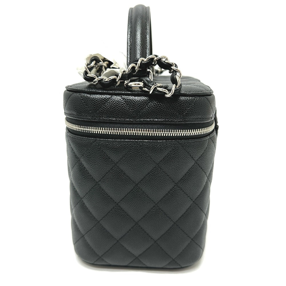 CHANEL Vanity bag AS2362 Caviar skin black COCO Mark CC Matelasse Quilting