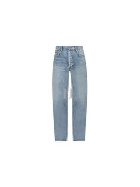 Luxury Saint Laurent Trending 2025 Loose Fit Mid Rise Jeans Blue