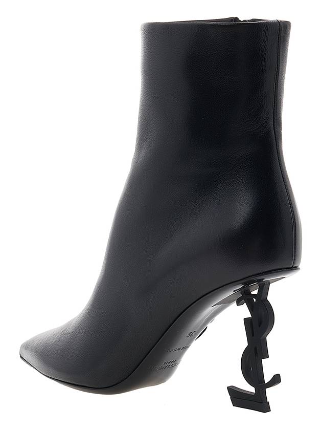 Luxury Saint Laurent Trending 2025 Opyum Ankle Middle Boots Heel Black