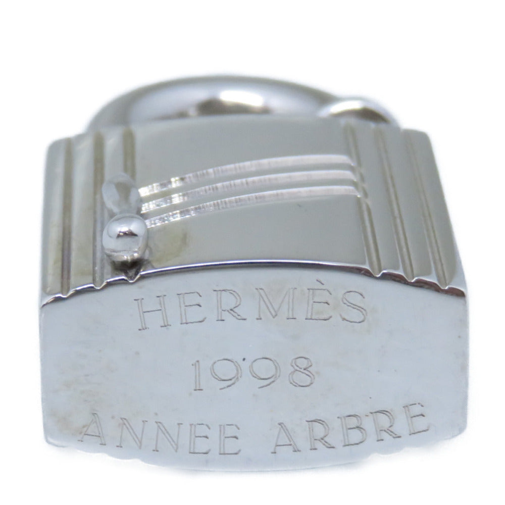 HERMES key ring metal Silver ANNEE ARBRE 1998 Sap Cadena Keychain Charm unisex(Unisex)