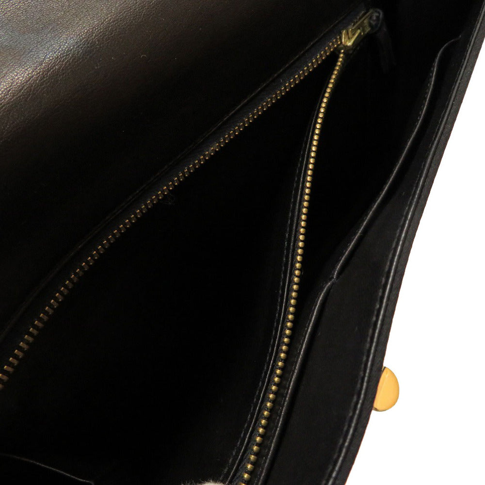HERMES Shoulder Bag Satin black Cooktail Vintage Women