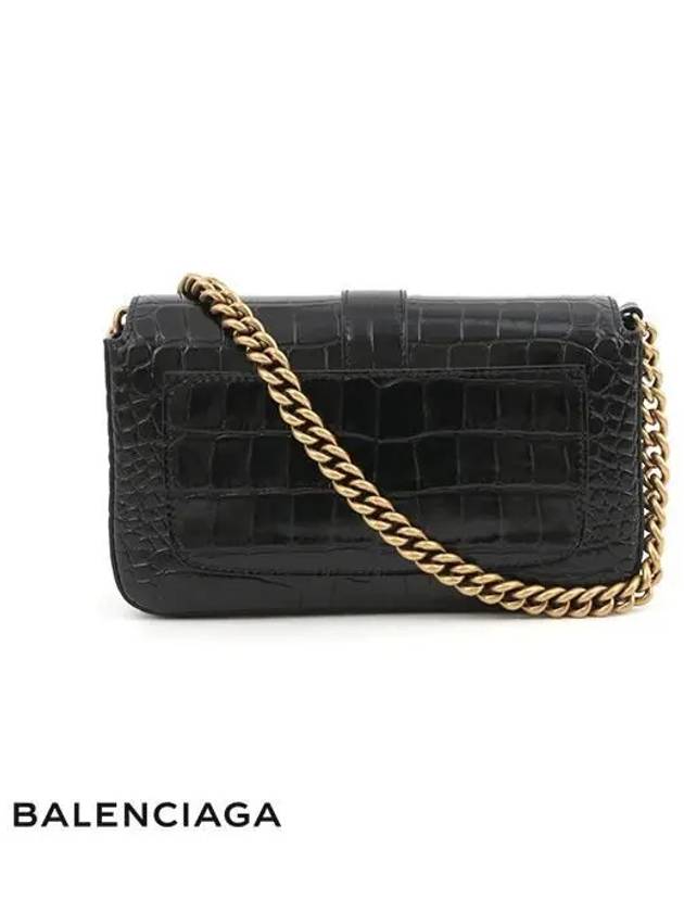 Luxury Balenciaga Trending 2025 BB Logo Buckle Flap XS Shoulder Bag Black