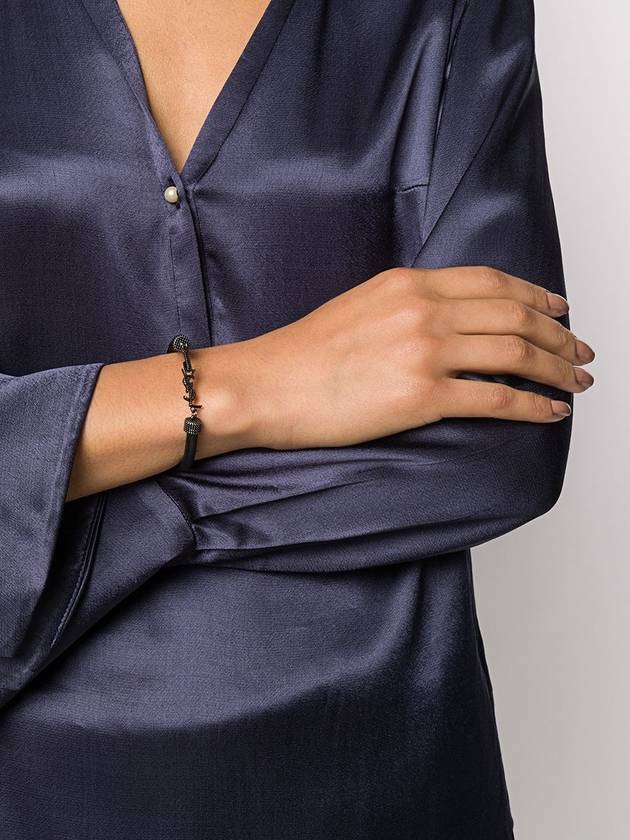 Luxury Saint Laurent Trending 2025 Opium Crinkled Leather Bracelet Black