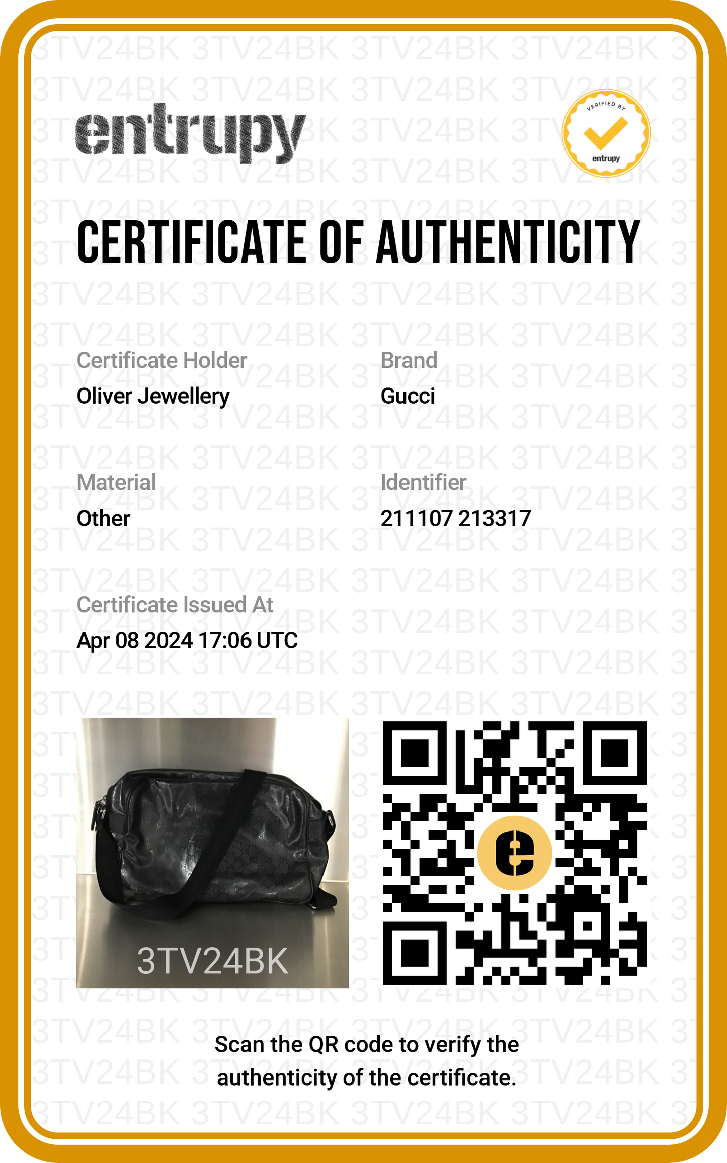 Gucci Black GG Imprime Monogram Messenger Bag