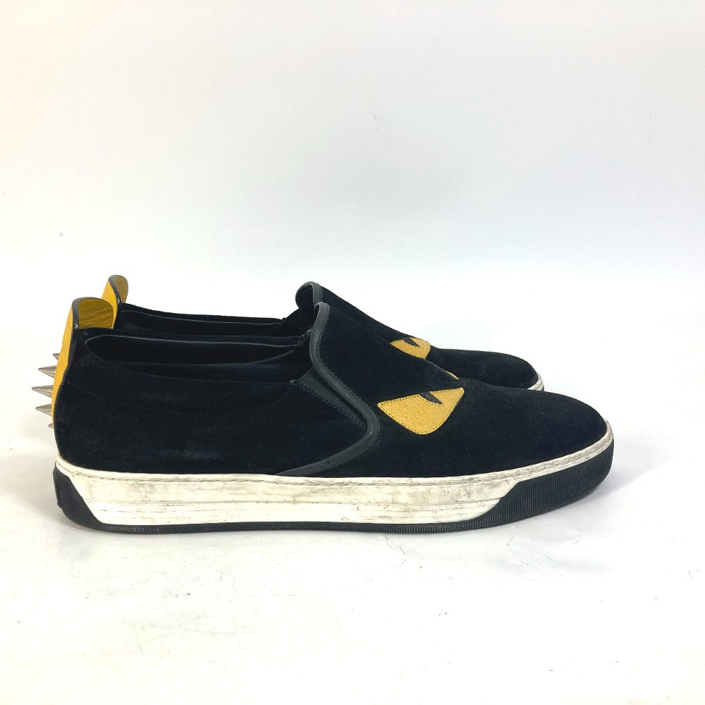 FENDI Slip-on suede black sneakers Monster Bugs mens 8