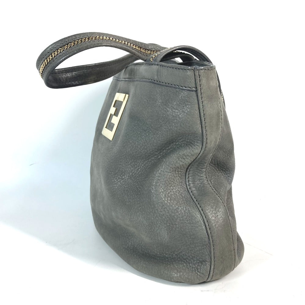 FENDI Shoulder Bag 8BR650 leather gray Bag Shoulder Bag Tote Bag logo FF Women