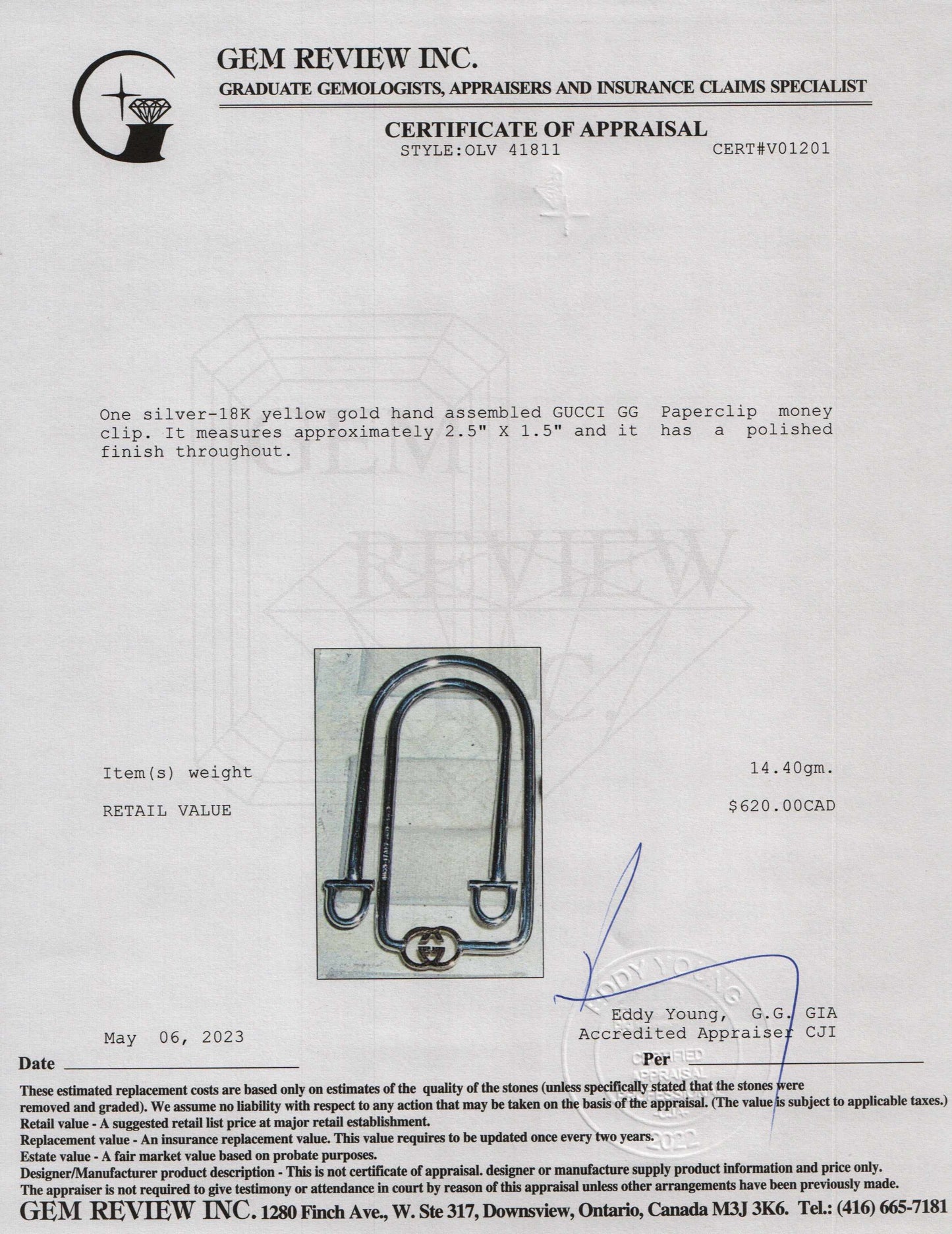 Gucci Two-Tone GG Paperclip Money Clip