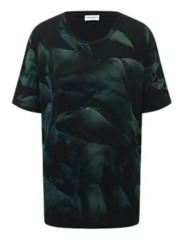 Luxury Saint Laurent Trending 2025 Tie Dye Logo Short Sleeve T-Shirt Green