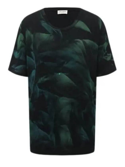 Luxury Saint Laurent Trending 2025 Tie Dye Logo Short Sleeve T-Shirt Green