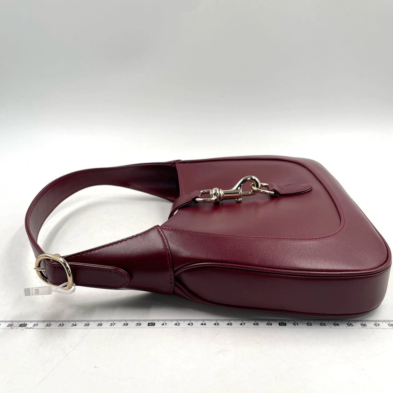 Gucci Jackie 1961 Small Ancora Red Burgundy Leather Shoulder Bag Clasp S24