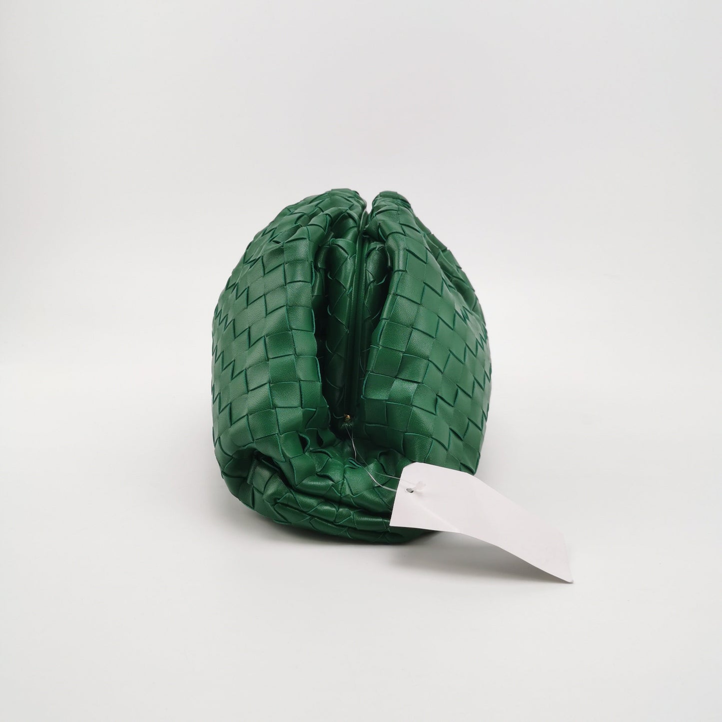 Bottega Veneta Pouch Large Intrecciato Green Calfskin Leather Clutch