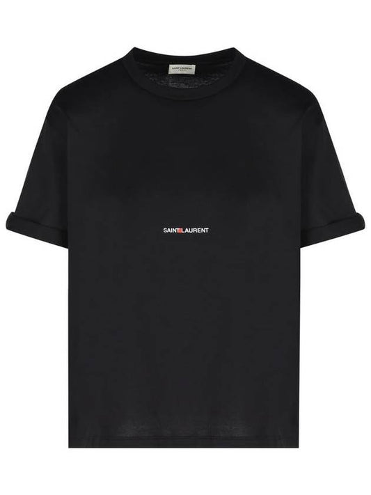 Luxury Saint Laurent Trending 2025 Rive Gauche Short Sleeve T-Shirt Black