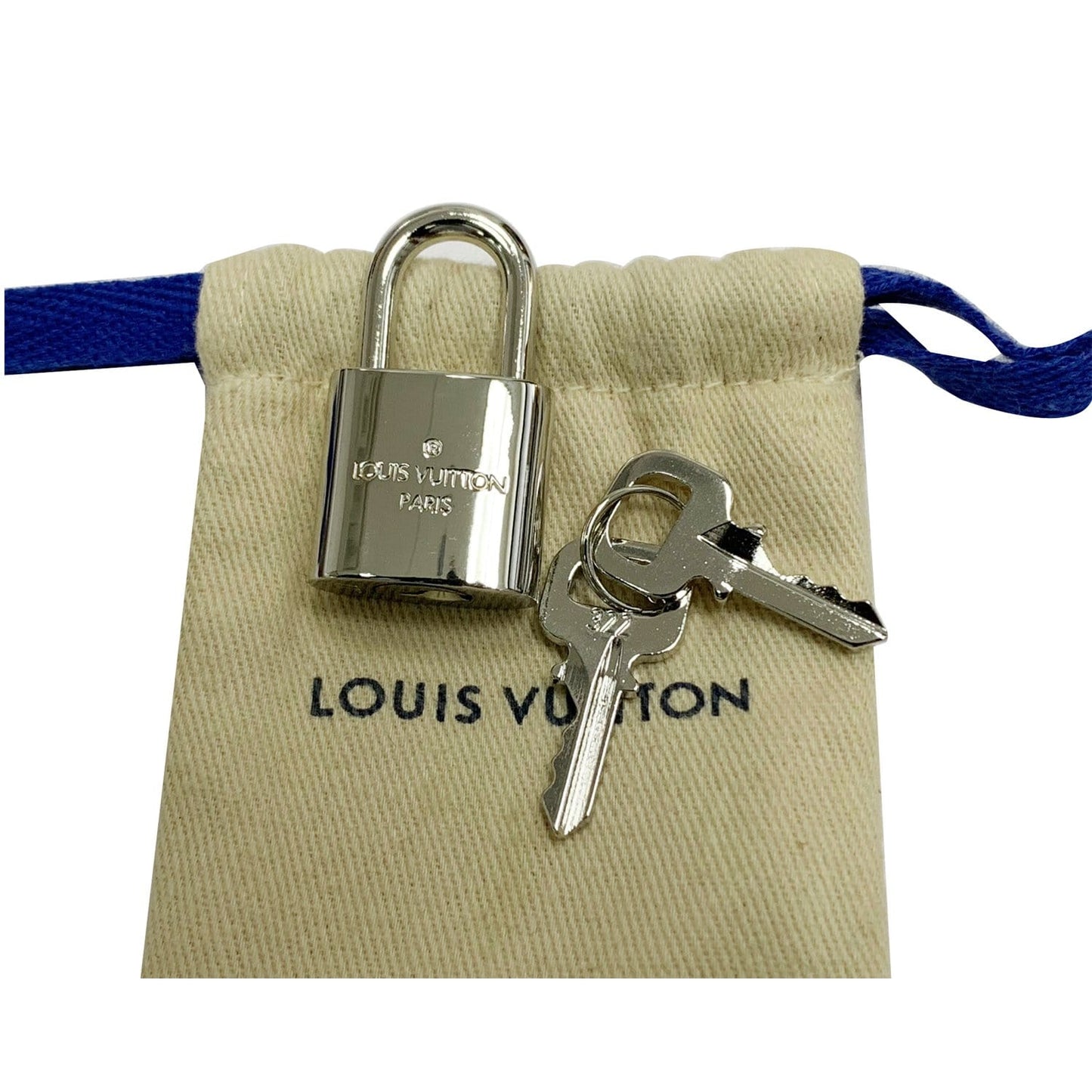 LOUIS VUITTON Padlock and 2 Keys Silver Bag Charm Number 322