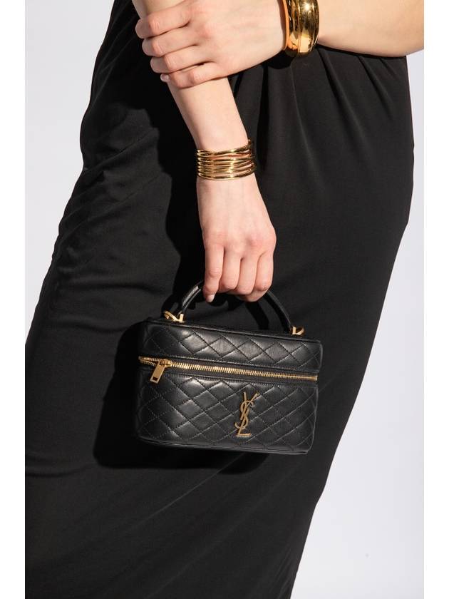 Luxury Saint Laurent Trending 2025 Gabi Mini Vanity Lambskin Tote Bag Black