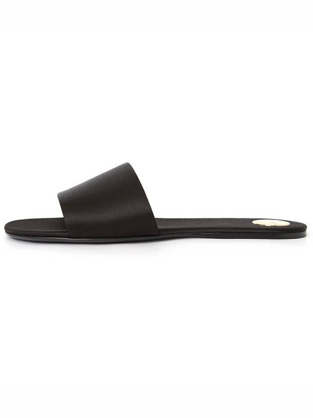 Luxury Saint Laurent Trending 2025 Carlyle Satin Flat Slippers Black