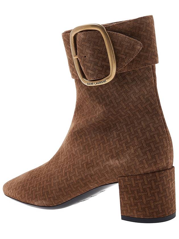Luxury Saint Laurent Trending 2025 Pattern Buckle Chelsea Boots Brown